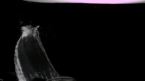 Isolated water splash on black backdrop wide shot v06 Stock Footage 112248908