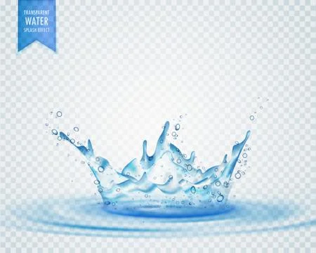 Isolated water splash effect on transparent background Stock Illustration