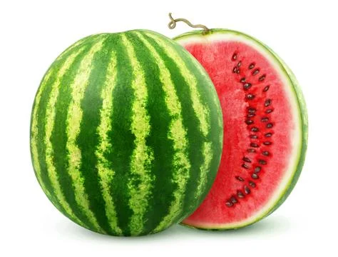 Isolated watermelon cut in half Stock Photos