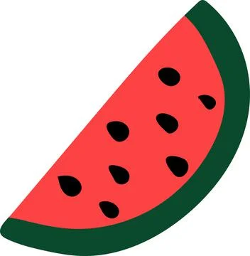 Isolated watermelon slice on a white background Stock Illustration