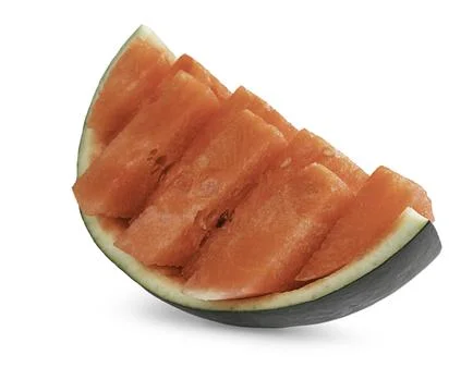 Isolated watermelon slice on white background. Stock Photos