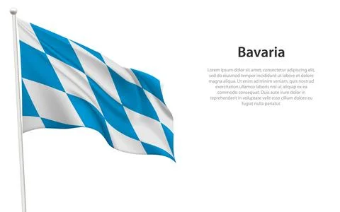 Isolated waving flag of Bavaria is a state Germany Stock-Illustration