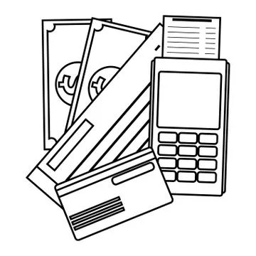 Isolated way pay draw Stock Illustration