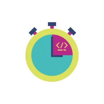 Isolated website code and chronometer vector design Illustrazione stock