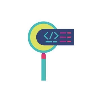 Isolated website code and lupe vector design Stock Illustration