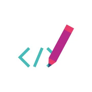 Isolated website code and pen vector design Stock-Illustration