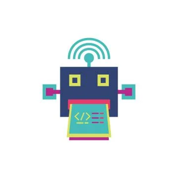 Isolated website code and robot vector design イラスト素材