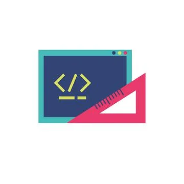 Isolated website code and ruler vector design Stock-Illustration