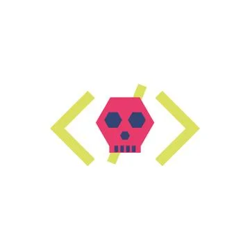 Isolated website code and skull vector design Illustrazione stock