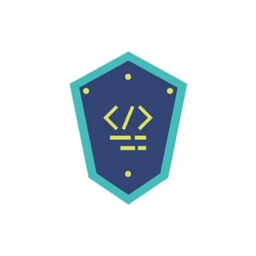 Isolated website code inside shield vector design 스톡 일러스트