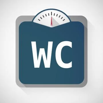 Isolated weight scale with    the text WC Stock Illustration