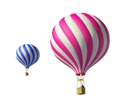 Isolated on white 3d balloons. Illustration