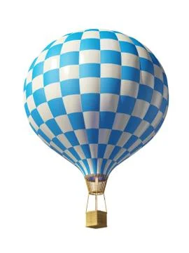 Isolated on white 3d blue-white balloon Illustration