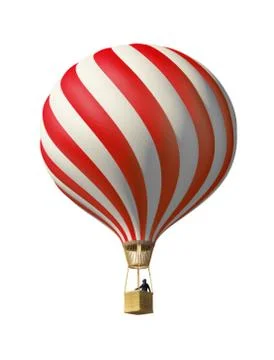 Isolated on white 3d red balloon Stock Illustration
