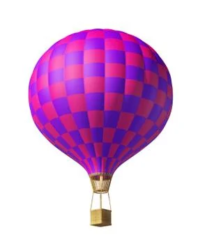Isolated on white 3d red-violet balloon Stock Illustration