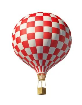 Isolated on white 3d red-white balloon Stock Illustration