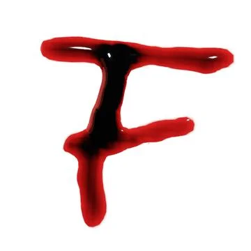 Isolated on white 3d render of blood red wine liquid alphabets Illustrazione stock