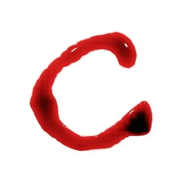 Isolated on white 3d render of blood red wine liquid alphabets Illustrazione stock