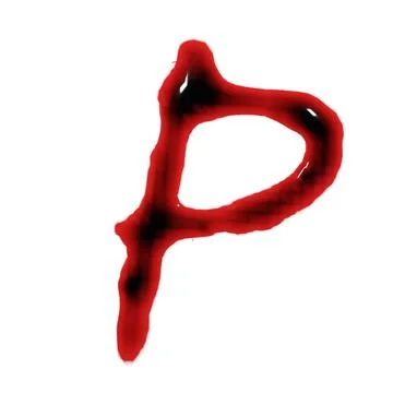 Isolated on white 3d render of blood red wine liquid alphabets Illustrazione stock