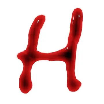Isolated on white 3d render of blood red wine liquid alphabets Stock Illustration