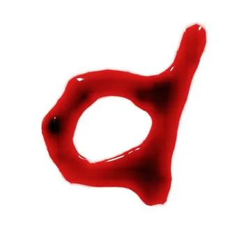 Isolated on white 3d render of blood red wine liquid small letter alphabets Stock Illustration