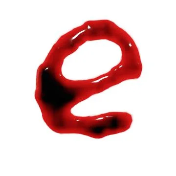 Isolated on white 3d render of blood red wine liquid small letter alphabets Stock Illustration