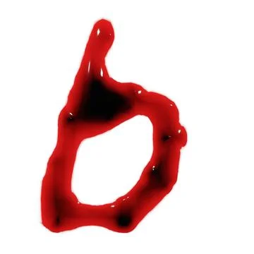 Isolated on white 3d render of blood red wine liquid small letter alphabets Stock Illustration
