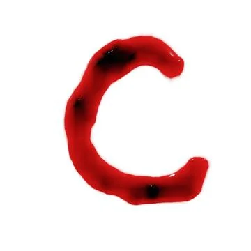 Isolated on white 3d render of blood red wine liquid small letter alphabets Illustrazione stock