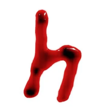Isolated on white 3d render of blood red wine liquid small letter alphabets Stock Illustration