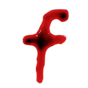 Isolated on white 3d render of blood red wine liquid small letter alphabets Stock Illustration