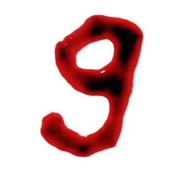 Isolated on white 3d render of blood red wine liquid small letter alphabets Stock Illustration