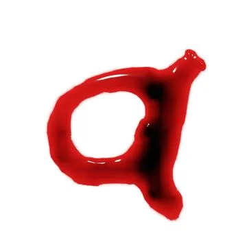 Isolated on white 3d render of blood red wine liquid small letter alphabets 스톡 일러스트
