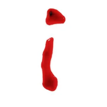 Isolated on white 3d render of blood red wine liquid small letter alphabets Illustrazione stock