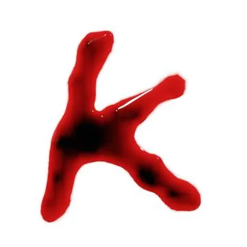 Isolated on white 3d render of blood red wine liquid small letter alphabets Stock Illustration