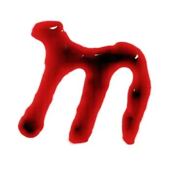 Isolated on white 3d render of blood red wine liquid small letter alphabets 스톡 일러스트