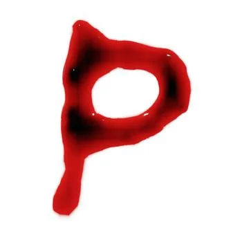 Isolated on white 3d render of blood red wine liquid small letter alphabets Stock Illustration