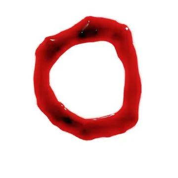 Isolated on white 3d render of blood red wine liquid small letter alphabets 스톡 일러스트