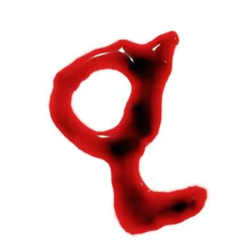 Isolated on white 3d render of blood red wine liquid small letter alphabets Stock Illustration