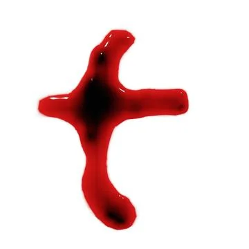 Isolated on white 3d render of blood red wine liquid small letter alphabets Stock Illustration