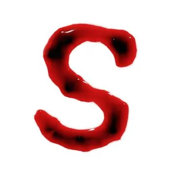 Isolated on white 3d render of blood red wine liquid small letter alphabets Stock Illustration