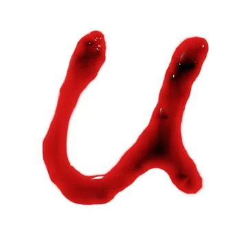 Isolated on white 3d render of blood red wine liquid small letter alphabets 스톡 일러스트