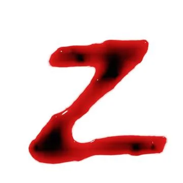 Isolated on white 3d render of blood red wine liquid small letter alphabets Stock Illustration