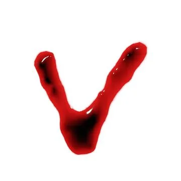 Isolated on white 3d render of blood red wine liquid small letter alphabets Stock Illustration