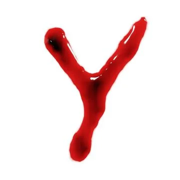 Isolated on white 3d render of blood red wine liquid small letter alphabets Stock Illustration