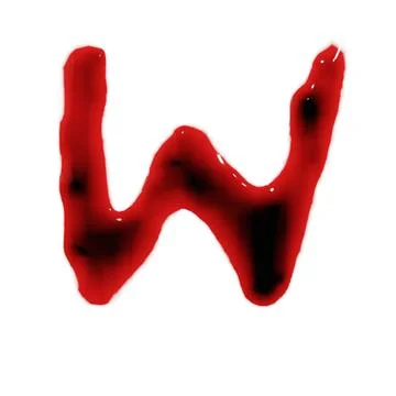 Isolated on white 3d render of blood red wine liquid small letter alphabets Stock Illustration