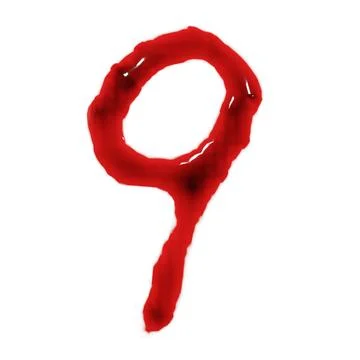 Isolated on white 3d render of blood red wine liquid numbers Stock Illustration