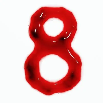 Isolated on white 3d render of blood red wine liquid numerical numbers and .. Stock Illustration