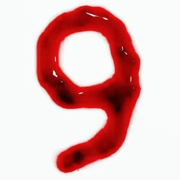 Isolated on white 3d render of blood red wine liquid numerical numbers and .. Stock Illustration