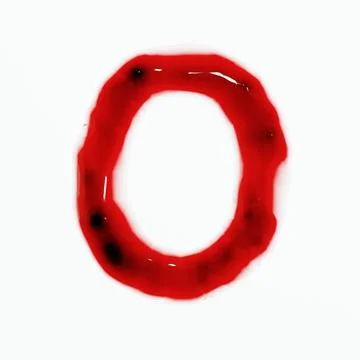 Isolated on white 3d render of blood red wine liquid numerical numbers and .. Illustrazione stock