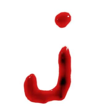 Isolated on white 3d render of blood red wine liquid small letter alphabet... Stock Photos